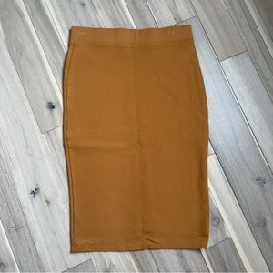 golden/yellow midi pencil skirt
